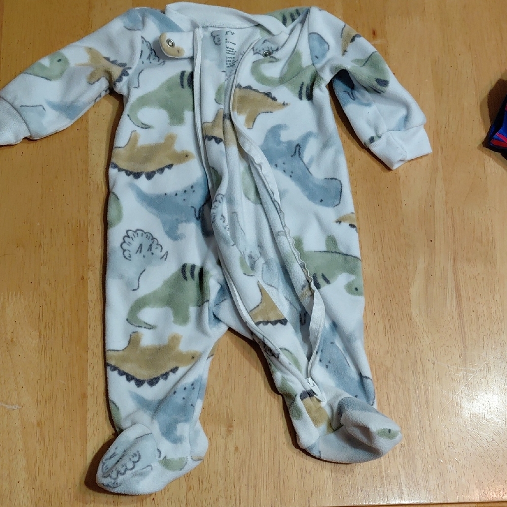 Carter's Dino Print Footed One Piece - Blue, Green, Tan